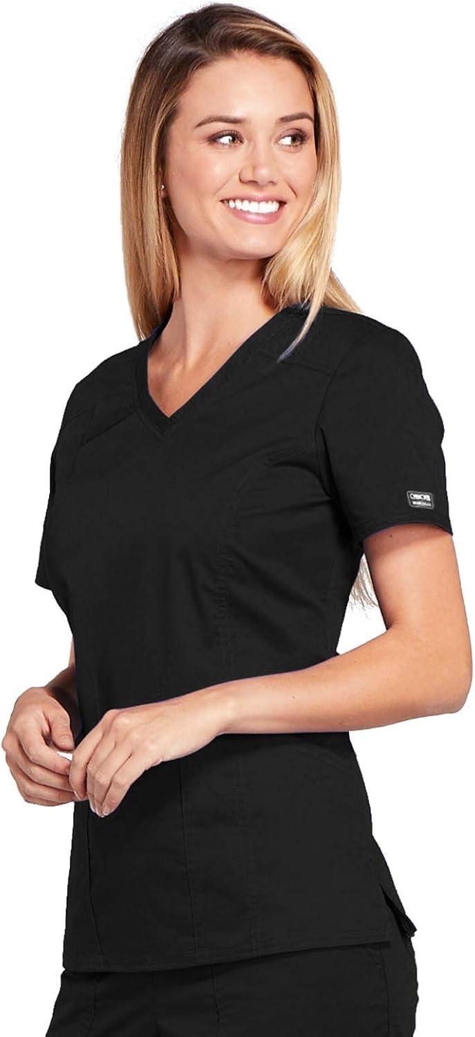 image:imageWorkwear Core Stretch Women Scrubs Top VNeck 4710Black