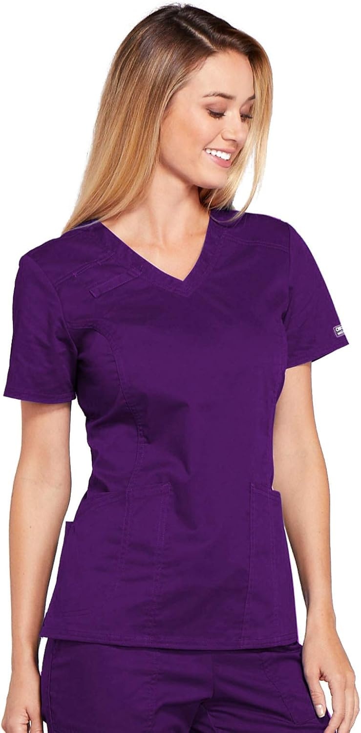 image:imageWorkwear Core Stretch Women Scrubs Top VNeck 4710Eggplant