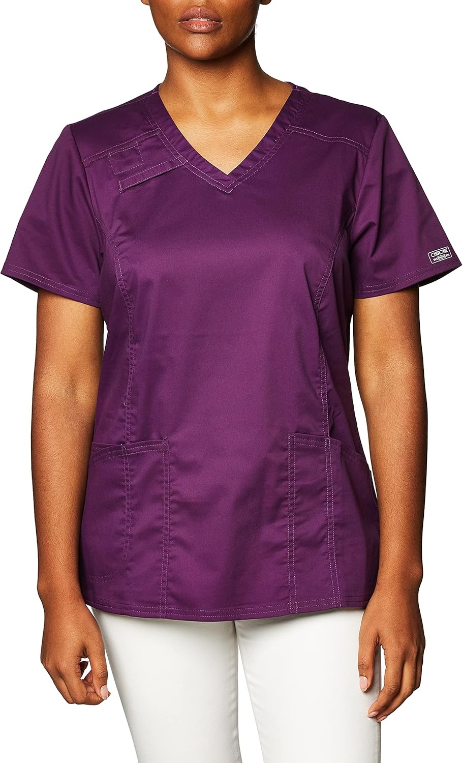 image:imageWorkwear Core Stretch Women Scrubs Top VNeck 4710Eggplant