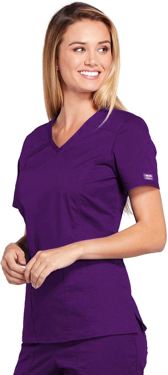 image:imageWorkwear Core Stretch Women Scrubs Top VNeck 4710Eggplant