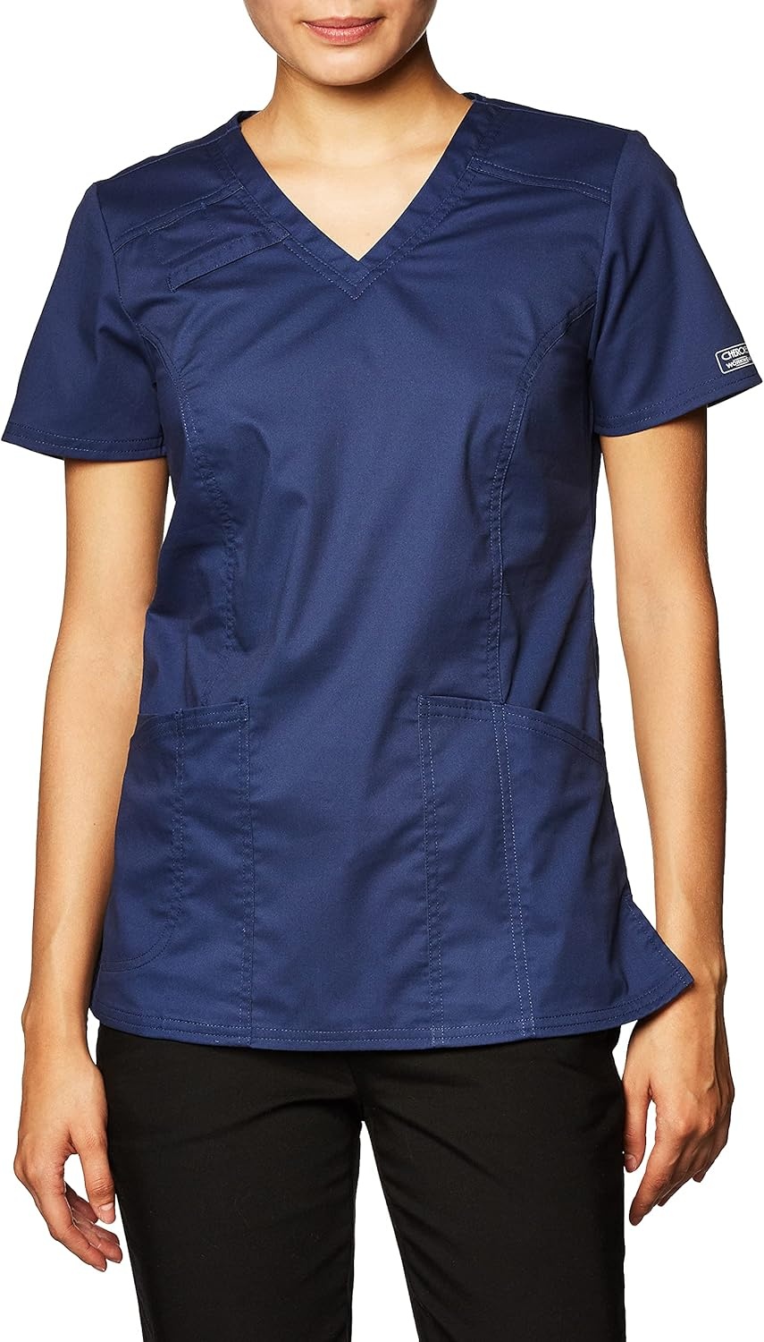 image:imageWorkwear Core Stretch Women Scrubs Top VNeck 4710Navy