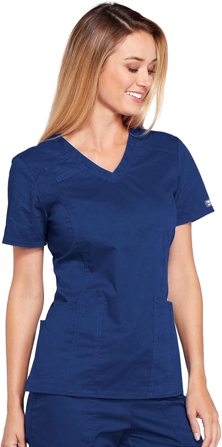 image:imageWorkwear Core Stretch Women Scrubs Top VNeck 4710Navy