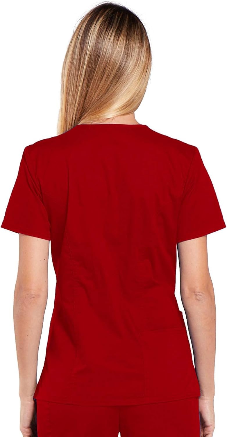 image:imageWorkwear Core Stretch Women Scrubs Top VNeck 4710Red