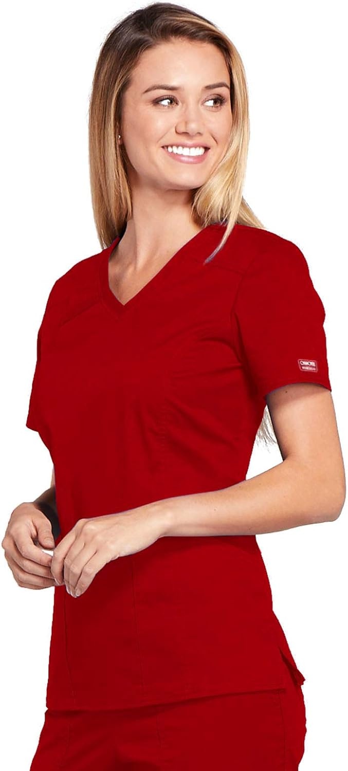 image:imageWorkwear Core Stretch Women Scrubs Top VNeck 4710Red
