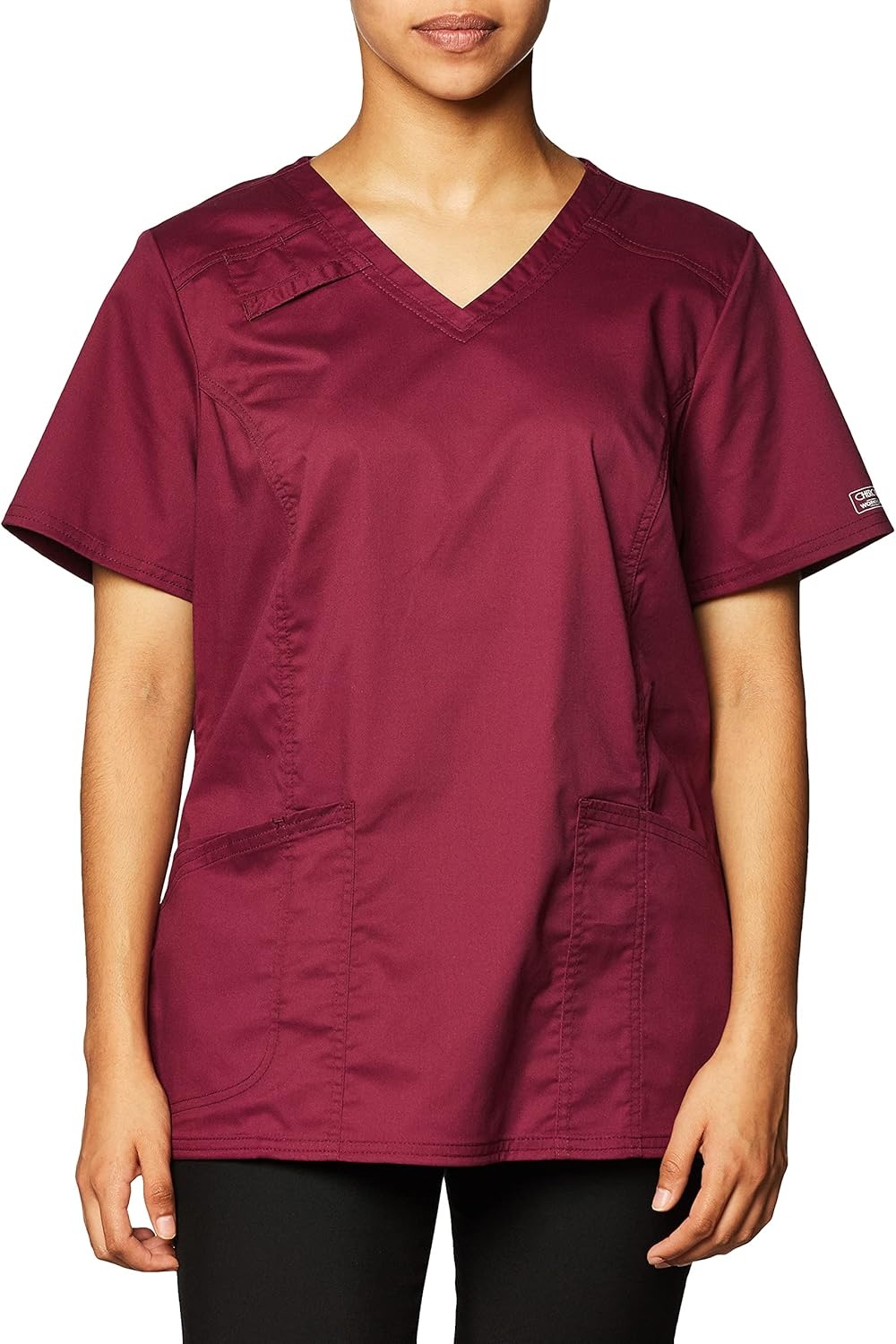 image:imageWorkwear Core Stretch Women Scrubs Top VNeck 4710Wine