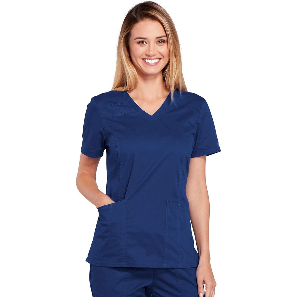 image:imageWorkwear Core Stretch Women Scrubs Top VNeck 4710Navy