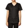 Workwear Core Stretch Women Scrubs Top V-Neck 4710(Black)