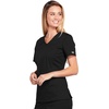 Workwear Core Stretch Women Scrubs Top V-Neck 4710(Black)