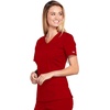 Workwear Core Stretch Women Scrubs Top V-Neck 4710(Red)