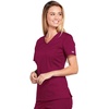 Workwear Core Stretch Women Scrubs Top V-Neck 4710(Wine)