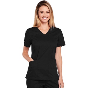 Workwear Core Stretch Women Scrubs Top V-Neck 4710(Black)