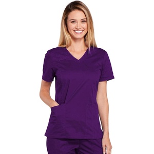 Workwear Core Stretch Women Scrubs Top V-Neck 4710(Eggplant)