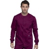 Cherokee Men Warm Up Scrubs Jacket Workwear Revolution Snap Front WW380(Wine)