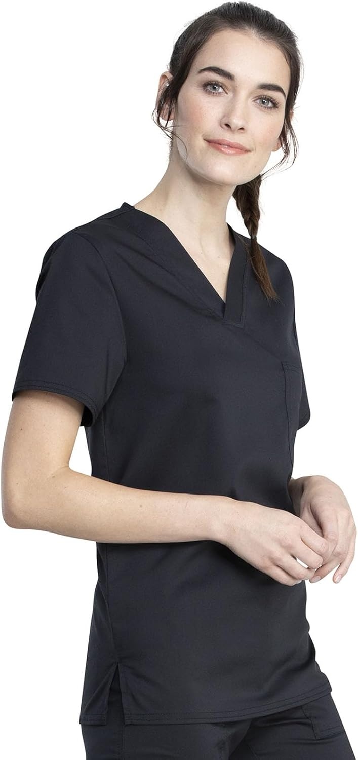 image:imageCherokee Men amp Women Scrubs Top Workwear Revolution Tech Tuckable VNeck WW742ABBlack