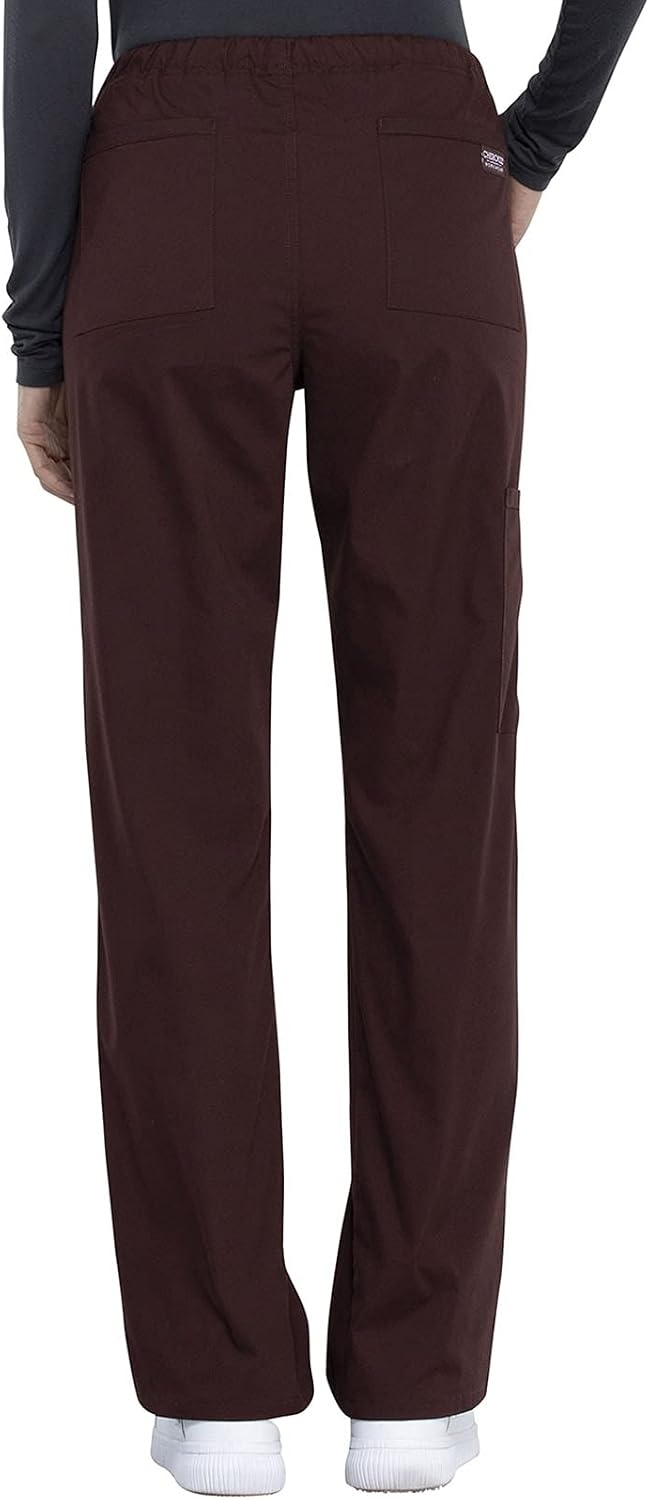 image:imageCherokee Scrub Pant for Women Mid Rise Straight Leg Drawstring Bottom with 5 Pockets Soft Stretchy amp Durable Fabric WW160Espresso
