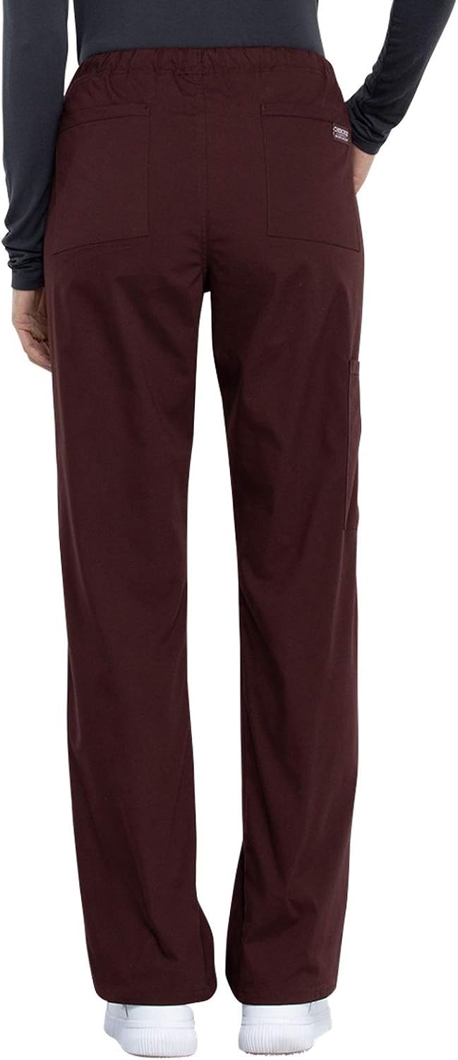 image:imageCherokee Scrub Pant for Women Mid Rise Straight Leg Drawstring Bottom with 5 Pockets Soft Stretchy amp Durable Fabric WW160Espresso