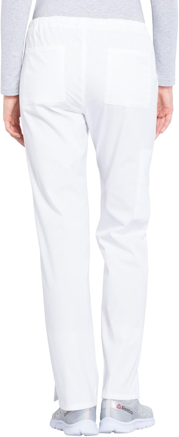 image:imageCherokee Scrub Pant for Women Mid Rise Straight Leg Drawstring Bottom with 5 Pockets Soft Stretchy amp Durable Fabric WW160White
