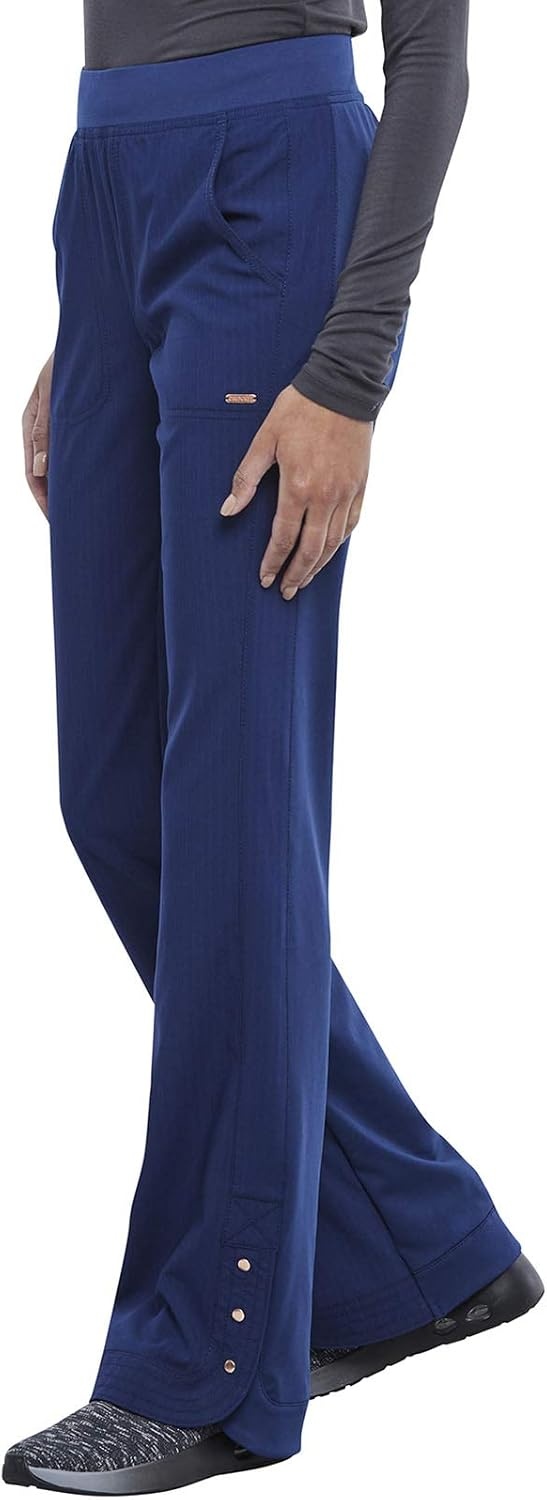 image:imageCherokee Statement Women Scrubs Pant Mid Rise Flare Leg Pullon CK177Navy