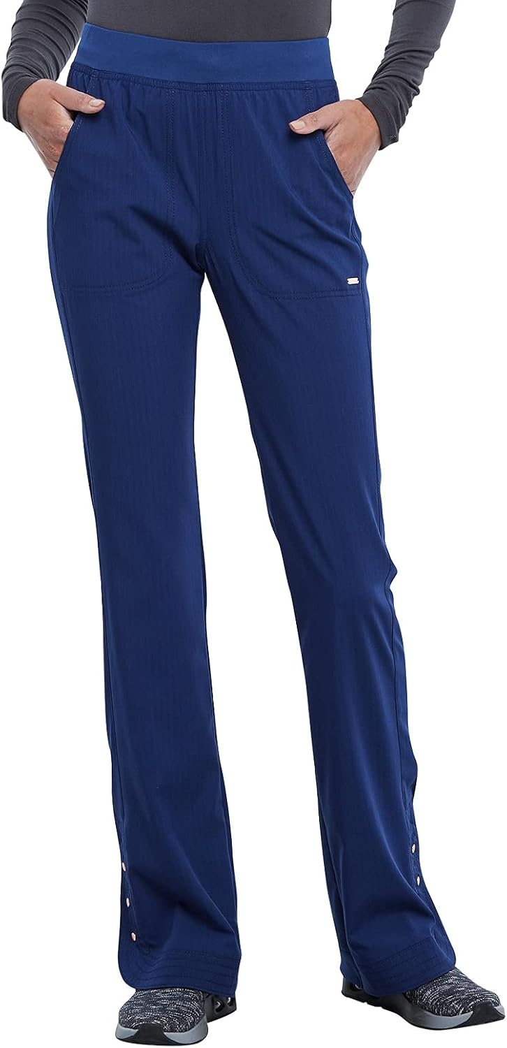 image:imageCherokee Statement Women Scrubs Pant Mid Rise Flare Leg Pullon CK177Navy