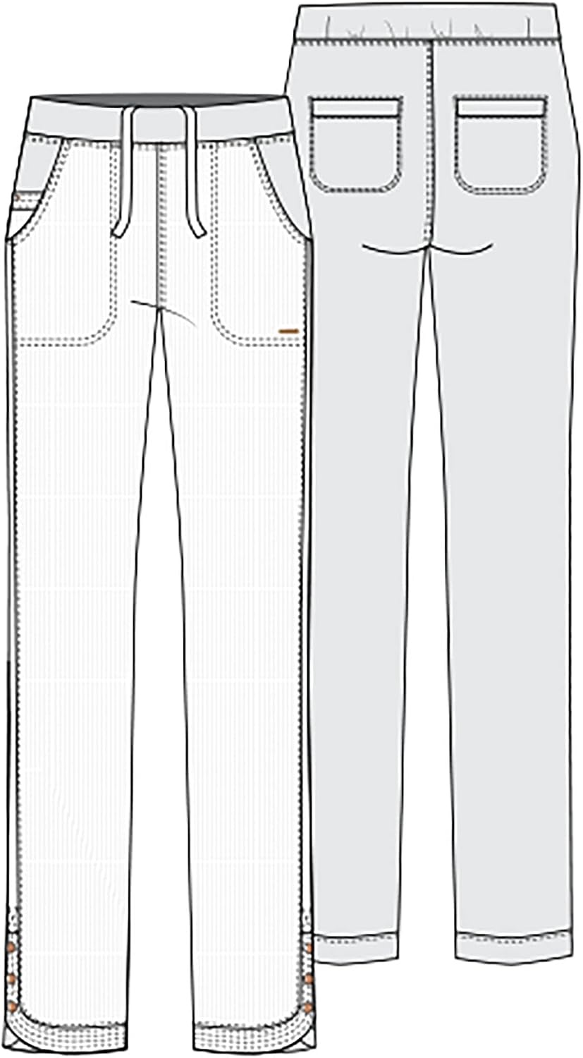 image:imageCherokee Statement Women Scrubs Pant Mid Rise Flare Leg Pullon CK177Navy