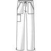Cherokee Scrub Pant for Women Mid Rise Straight Leg Drawstring Bottom with 5 Pockets, Soft Stretchy & Durable Fabric – WW160(White)