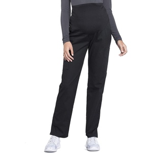 Cherokee Maternity Scrub Pants for Women, Workwear Professionals Soft Stretch WW220(Black)