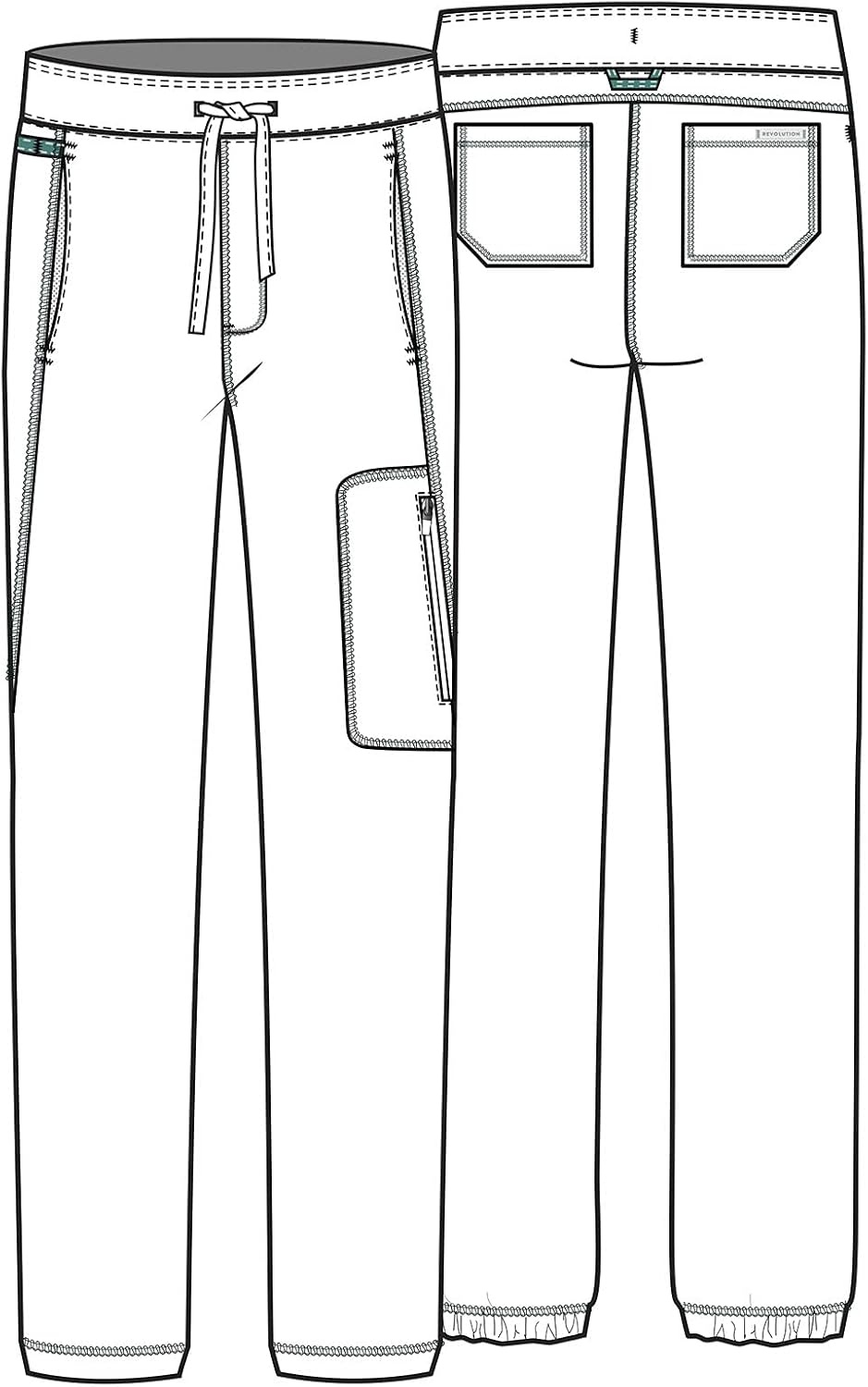 image:imageCherokee Joggers for Men Modern Fit Scrub Pant with Drawstring Waistband 5 Pockets Soft 2Way Stretch Fabric WW012Ciel Blue