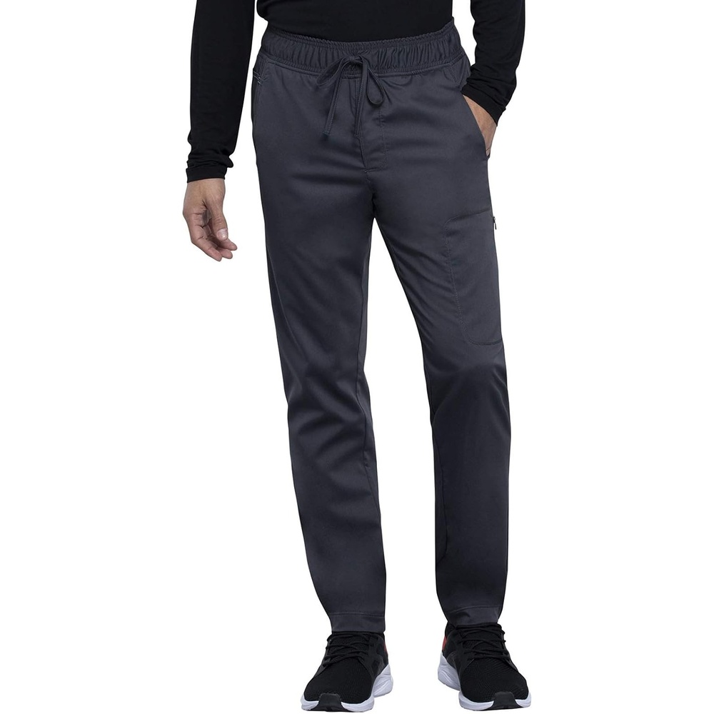 image:imageCherokee Joggers for Men Modern Fit Scrub Pant with Drawstring Waistband 5 Pockets Soft 2Way Stretch Fabric WW012Pewter