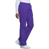Cherokee Scrub Pants for Women Mid Rise Pull-On Cargo Medical Uniform 7 Pocket Elastic Waist Adjustable Hem Stretch – 4005(Grape)