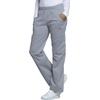 Cherokee Scrub Pants for Women Mid Rise Pull-On Cargo Medical Uniform 7 Pocket Elastic Waist Adjustable Hem Stretch – 4005(Grey)