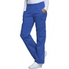 Cherokee Scrub Pants for Women Mid Rise Pull-On Cargo Medical Uniform 7 Pocket Elastic Waist Adjustable Hem Stretch – 4005(Royal)