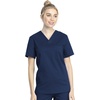 Cherokee Workwear Revolution Tech Men & Women Scrubs Top V-Neck | Tuckable Unisex Fit, Chest Pocket, Pencil Stitch, Back Yoke Seam, Side Vents, Storage And Mobility For Healthcare Work(Navy)