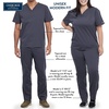 Cherokee Workwear Revolution Tech Men & Women Scrubs Top V-Neck | Tuckable Unisex Fit, Chest Pocket, Pencil Stitch, Back Yoke Seam, Side Vents, Storage And Mobility For Healthcare Work(Black)