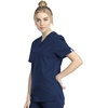 Cherokee Workwear Revolution Tech Men & Women Scrubs Top V-Neck | Tuckable Unisex Fit, Chest Pocket, Pencil Stitch, Back Yoke Seam, Side Vents, Storage And Mobility For Healthcare Work(Navy)