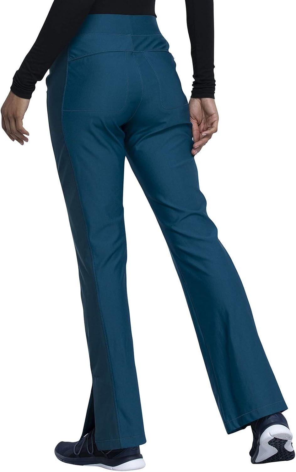 image:imageCherokee Form Women Scrubs Pant Mid Rise Moderate Flare Leg Pullon CK091Caribbean Blue