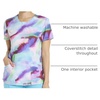 Cherokee Infinity Printed Scrub Tops for Women Round Neck 3 Pockets | Comfortable Fit, Stretch Fabric, Coverstitch Detailing, Rib Knit Neckline Inset, Princess Seams, Side Vents, Easy Care(Painted Prism)