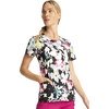 Cherokee Infinity Printed Scrub Tops for Women Round Neck 3 Pockets | Comfortable Fit, Stretch Fabric, Coverstitch Detailing, Rib Knit Neckline Inset, Princess Seams, Side Vents, Easy Care(Inky Garden)