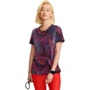 Cherokee Infinity Printed Scrub Tops for Women Round Neck 3 Pockets | Comfortable Fit, Stretch Fabric, Coverstitch Detailing, Rib Knit Neckline Inset, Princess Seams, Side Vents, Easy Care(Digital Wavelength)