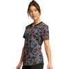 Cherokee Infinity Women Scrubs Top Round Neck CK880 | Three Patch And Cell Phone Pockets, Contemporary Fit, Rib-Knit Neckband, Front Yoke, Shirttail Hem, Side Vents
