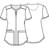 Cherokee Infinity Women Scrubs Top Round Neck CK880 | Three Patch And Cell Phone Pockets, Contemporary Fit, Rib-Knit Neckband, Front Yoke, Shirttail Hem, Side Vents