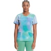 Cherokee Infinity Printed Scrub Tops for Women Round Neck 3 Pockets | Comfortable Fit, Stretch Fabric, Coverstitch Detailing, Rib Knit Neckline Inset, Princess Seams, Side Vents, Easy Care(Northern Lights)
