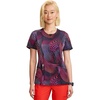 Cherokee Infinity Printed Scrub Tops for Women Round Neck 3 Pockets | Comfortable Fit, Stretch Fabric, Coverstitch Detailing, Rib Knit Neckline Inset, Princess Seams, Side Vents, Easy Care(Digital Wavelength)