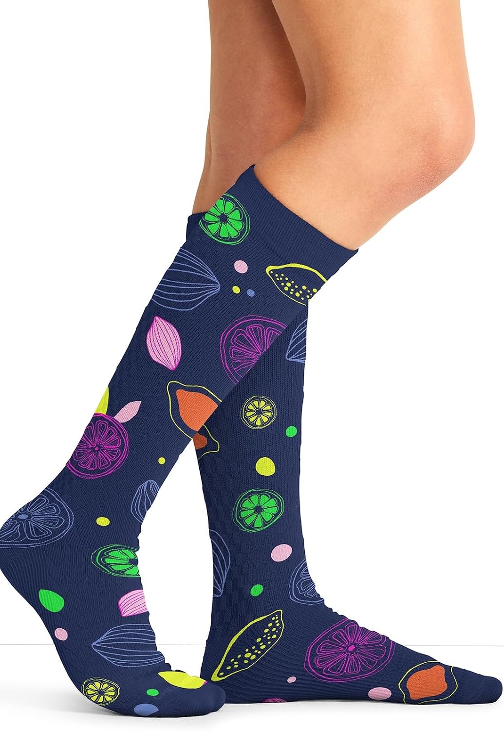 image:imageCherokee Legwear Compression Socks for Women 1015 mmHg 1Pair Pack Comfort Support Knee Highs Soft Fit Regular amp Wide Calf Soft Knit Feel Lightweight Easy Care for Work and Everyday WearTutti Frutti