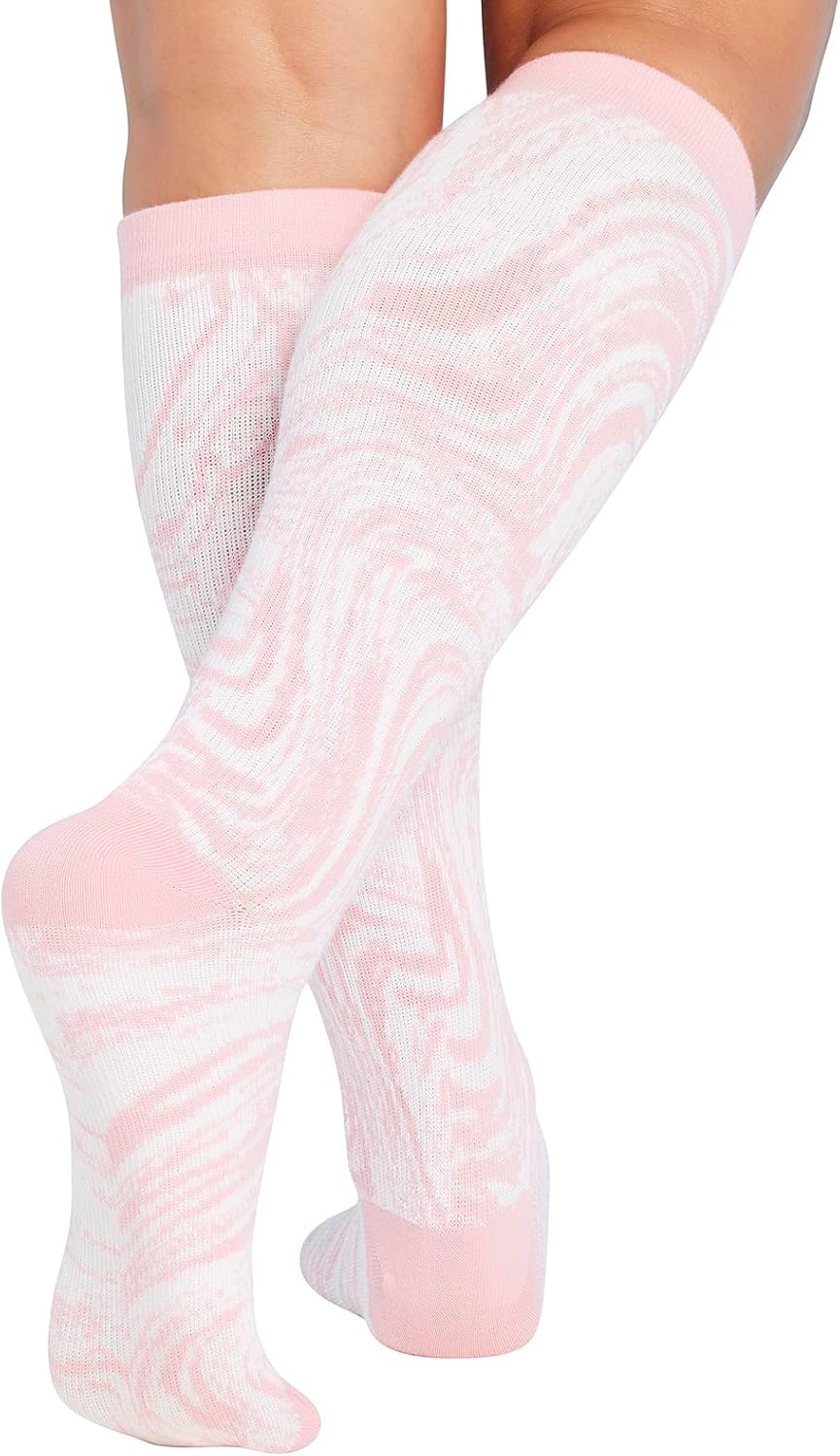 image:imageCherokee Legwear Compression Socks for Women 1015 mmHg 1Pair Pack Comfort Support Knee Highs Soft Fit Regular amp Wide Calf Soft Knit Feel Lightweight Easy Care for Work and Everyday WearTonal Waves
