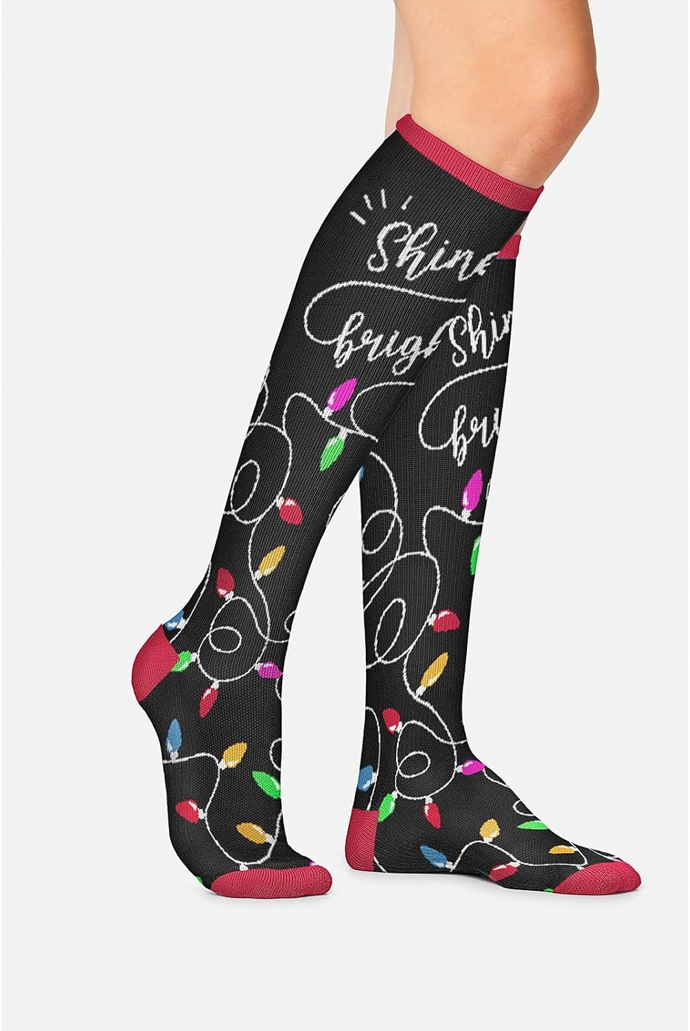 image:imageCherokee Legwear Compression Socks for Women 1015 mmHg 1Pair Pack Comfort Support Knee Highs Soft Fit Regular amp Wide Calf Soft Knit Feel Lightweight Easy Care for Work and Everyday WearShine Bright