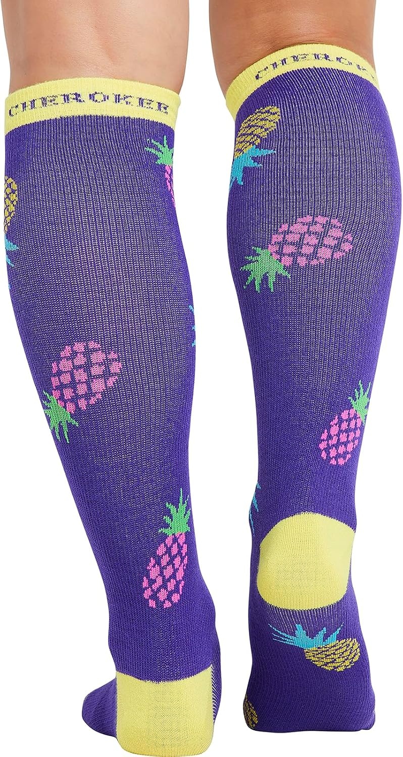 image:imageCherokee Legwear Compression Socks for Women 1015 mmHg 1Pair Pack Comfort Support Knee Highs Soft Fit Regular amp Wide Calf Soft Knit Feel Lightweight Easy Care for Work and Everyday WearPineapple Toss