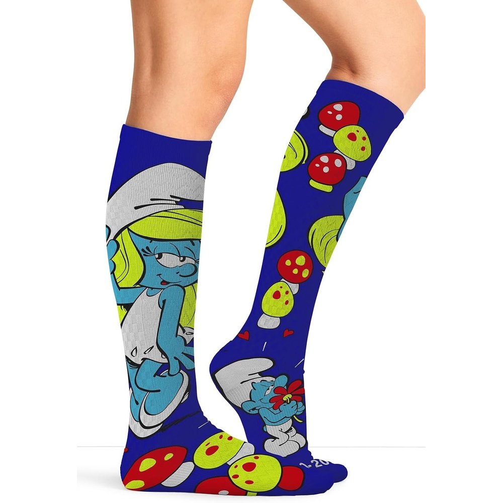 image:imageCherokee Legwear Compression Socks for Women 1015 mmHg 1Pair Pack Comfort Support Knee Highs Soft Fit Regular amp Wide Calf Soft Knit Feel Lightweight Easy Care for Work and Everyday WearSmurfette