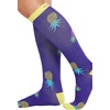 Cherokee Legwear Compression Socks for Women 10-15 mmHg (1-Pair Pack) | Comfort Support Knee Highs, Soft Fit, Regular & Wide Calf, Soft Knit Feel, Lightweight, Easy Care for Work and Everyday Wear(Pineapple Toss)