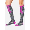 Cherokee Legwear Compression Socks for Women 10-15 mmHg (1-Pair Pack) | Comfort Support Knee Highs, Soft Fit, Regular & Wide Calf, Soft Knit Feel, Lightweight, Easy Care for Work and Everyday Wear(Camo Pink Ribbon)