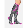 Cherokee Legwear Compression Socks for Women 10-15 mmHg (1-Pair Pack) | Comfort Support Knee Highs, Soft Fit, Regular & Wide Calf, Soft Knit Feel, Lightweight, Easy Care for Work and Everyday Wear(Camo Pink Ribbon)